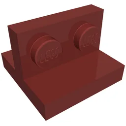 Bracket 2 x 2 with 1 x 2 Vertical Studs / Dark Red