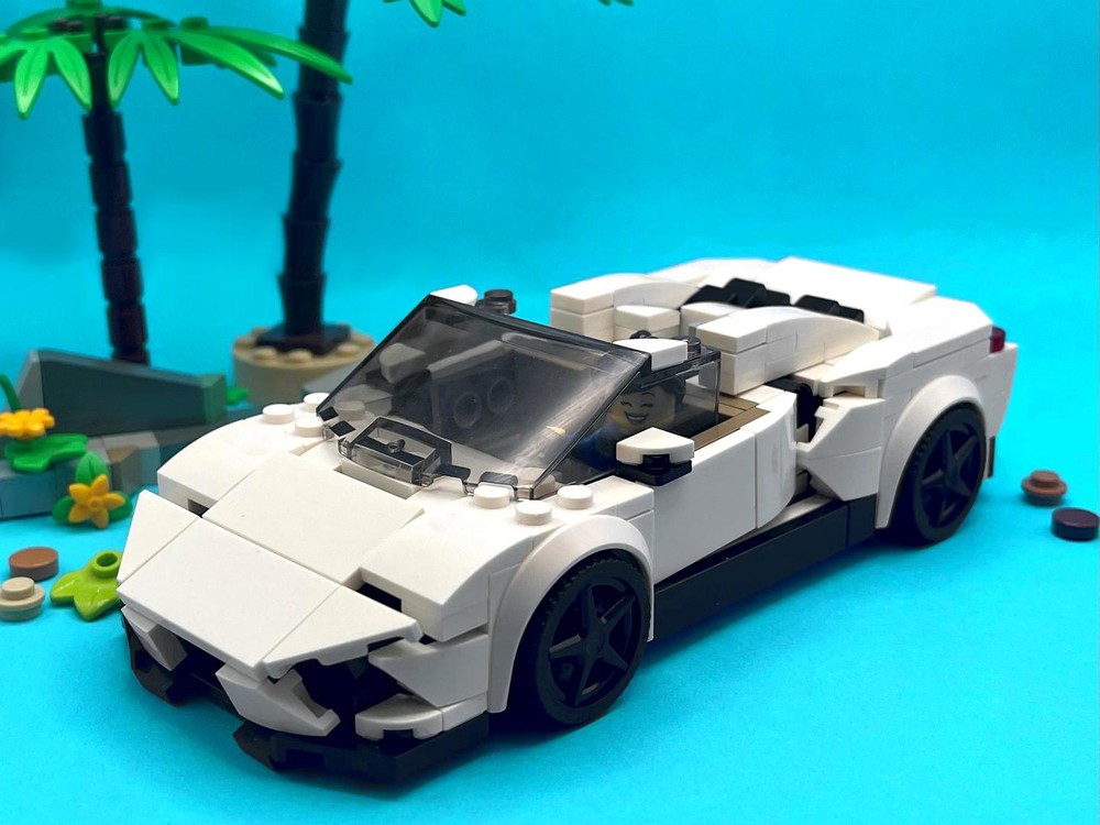 Lego 2017 Raging Bull Huracan Spyder - White - 8 Stud Speed Champions