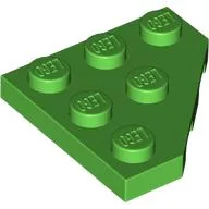 Wedge Plate 3 x 3 Cut Corner / Bright Green