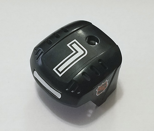 Lego Sports Hockey Helmet with NHL Logo Both Sides, White Number 7 and White Stripe Pattern (Stickers) - Set 3544