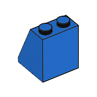 Lego Brick Sloped 65° 2 x 2 x 2 Smooth without Bottom Tube / Blue