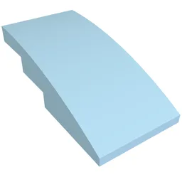 Brick Curved 4 x 2 No Studs / Bright Light Blue