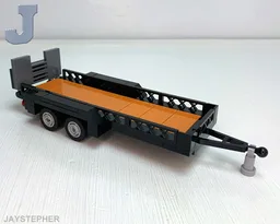 Golf Cart with Mid-Size Flatbed Trailer