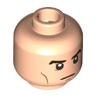 Lego Minifig Head Edward Cullen, Dark Brown Eyebrows, Cheek Lines, Black Eyes, Stern/Golden Eyes, Sparkles / Light Nougat