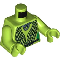 Torso Black Mesh Wrap Print (Oola), Lime Arms and Hands / Lime