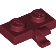 Plate Special 1 x 2 with Clip Horizontal on Side / Dark Red