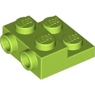 Plate Special 2 x 2 x 2/3 with Two Studs On Side and Two Raised [Solid Anti-stud] / Lime