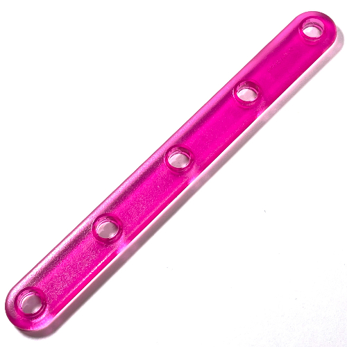 Lego Clikits Connector, Straight 2 x 14 with 5 Holes / Trans-Dark Pink