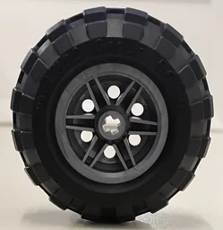 Wheel 30.4mm D. x 20mm with No Pin Holes and Reinforced Rim with Black Tire 56 x 26 Balloon (56145 / 55976) / Flat Silver