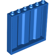 Lego Panel 1 x 6 x 5 [Vertical Corrugated] / Blue