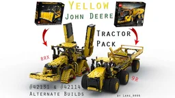 Yellow John Deere Tractor Pack 42131 8RX and 42114 9620R