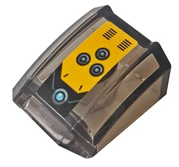 Slope, Curved 2 x 2 Lip with Vents on Bright Light Orange Background and Four Blue Laser Eyes Pattern (Sticker) - Set 76143