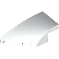 Lego Brick Wedged, Curved 4 x 2 with Stud Notch Left / White