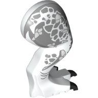 Lego Animal Body Part, Dinosaur, Indominus Rex Leg, Right, with Pin, Light Bluish Gray Scales Print / White