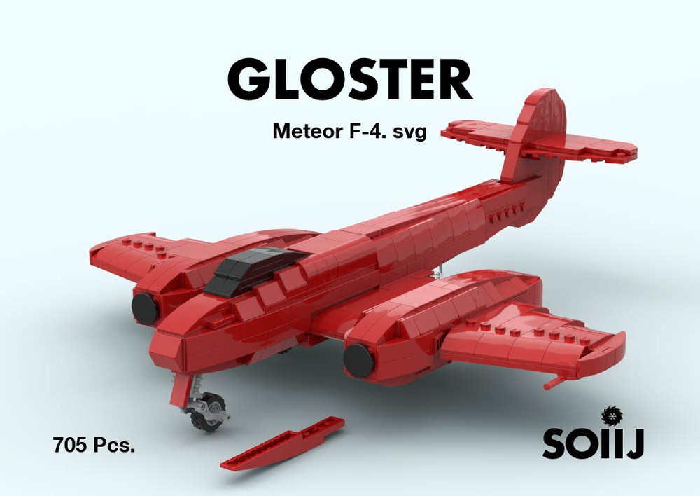 Lego Gloster Meteor F-4. svg - Red livery 1:35