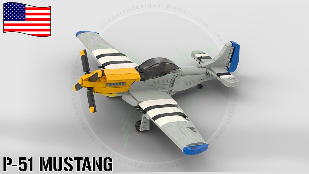 Lego WW2 North American P-51 Mustang - 1:35 Scale