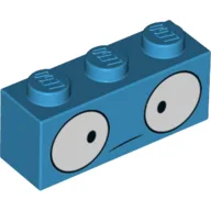 Brick 1 x 3 with 2 Big White Eyes, Line for Mouth / Dark Azure