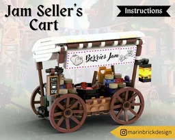 Jam Seller's Cart - Lego Castle Medieval Moc