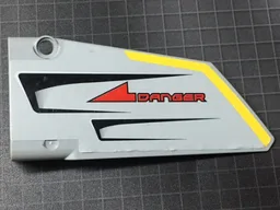 Technic, Panel Fairing #17 Large Smooth, Side A with Red 'DANGER', Black Vents and Yellow Stripe on Edge Pattern (Sticker) - Set 7160