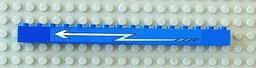 Brick 1 x 16 with White Zigzag Arrow Left Pattern (Sticker) - Sets 4560 / 4561