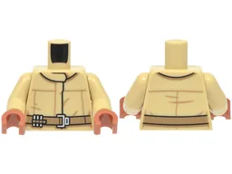 Torso SW Mechanic Jumpsuit Coveralls with Band Collar, Dark Tan Belt with Silver Buckle Pattern / Tan Arms / Sienna Hands