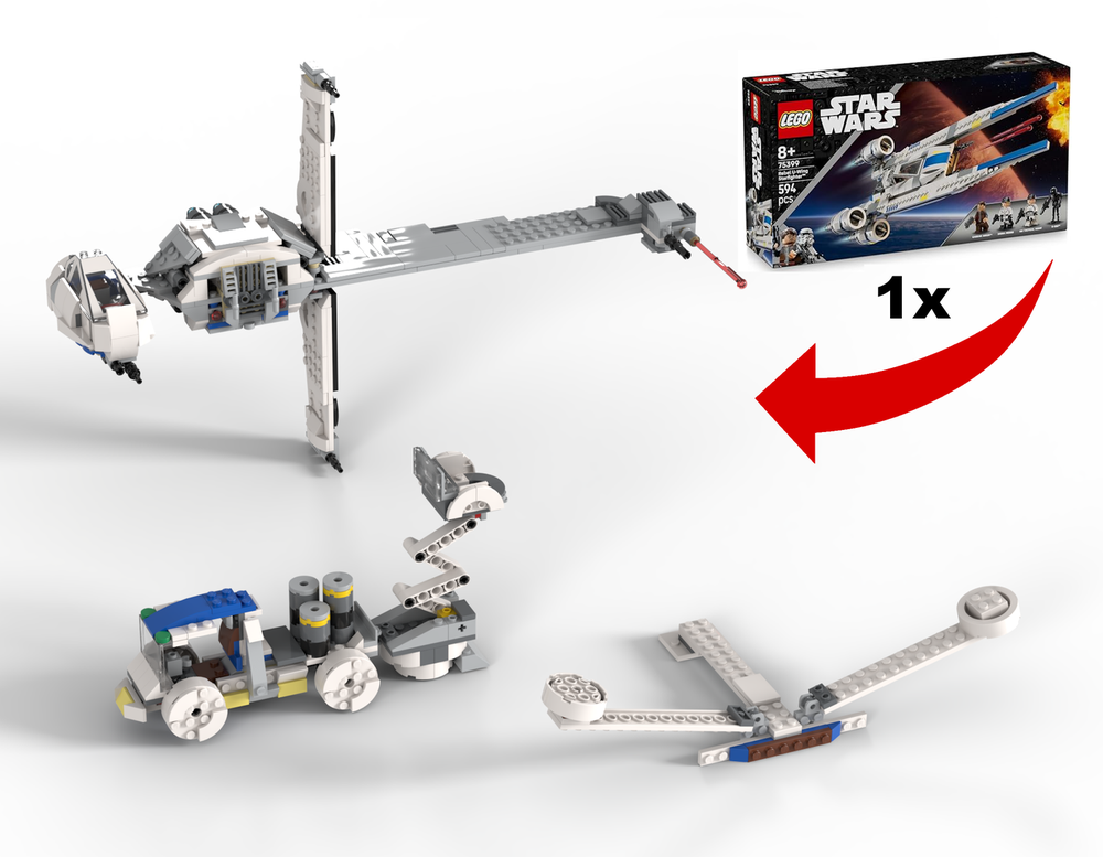 Lego B-Wing and Rebel Base (75399 Alternate Build)