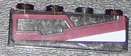 Brick 1 x 4 without Bottom Tubes with Dark Red and White Panel Pattern Model Left Side (Sticker) - Set 7964