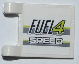 Flag 2 x 2 Square with Flat Edge with 'FUEL4' and 'SPEED' Pattern on Both Sides (Stickers) - Set 8186
