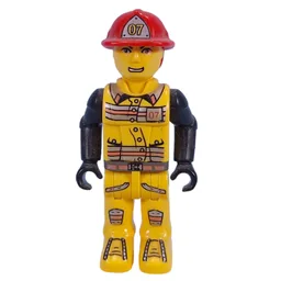 Juniors Midifig, Fireman in Hat #07 / Yellow