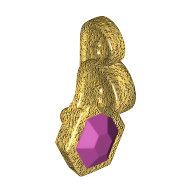 Lego Headwear Accessory Jewel with Ornate Pin Purple Stone Print / Pearl Gold