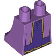 Lego Hips and Legs Under Dress/Robe with Dark Purple Underdress, Gold Trim print / Medium Lavender