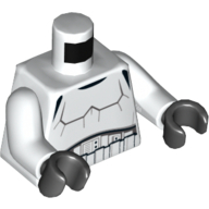 Lego Torso Armor Stormtrooper, Detailed Armor without Shoulder Belts Print, White Arms, Black Hands / White