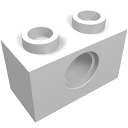 Technic Brick 1 x 2 [1 Pin Hole] / White