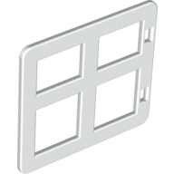 Lego Duplo Door / Window with Four Panes Square Corners / White