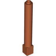 Lego Support Round 1 x 1 x 6 Solid Pillar / Dark Orange