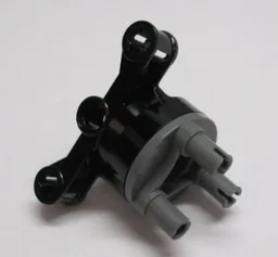 Technic, Steering Axle with 2 Pin Holes and 2 Arms with Axle Holes with Slots with Dark Bluish Gray Wheel Hub 3 Pins Round (23801 / 92909)