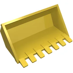 Construction Vehicle Bucket 7 Teeth 3 x 6 with Digger Bucket Arm Connection / Yellow