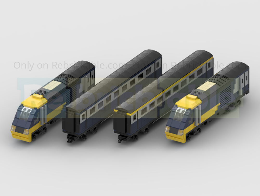 Lego 4-Wide Intercity 125 HST Set - Two Class 43 Power Cars & Two MK3 Carriages