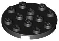 Plate Round 4 x 4 with Pin Hole / Black