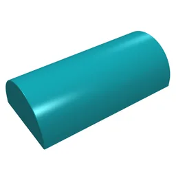 Brick Curved 2 x 4 Double, No Studs, without Groove / Dark Turquoise