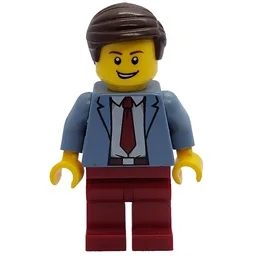 Man, Sand Blue Jacket, Dark Red Tie and Legs