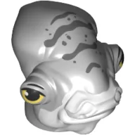 Minifig Head Special, Mon Calamari with White Dewlap, Dark Bluish Grey Stripes (Lieutenant Bek) / Light Bluish Gray