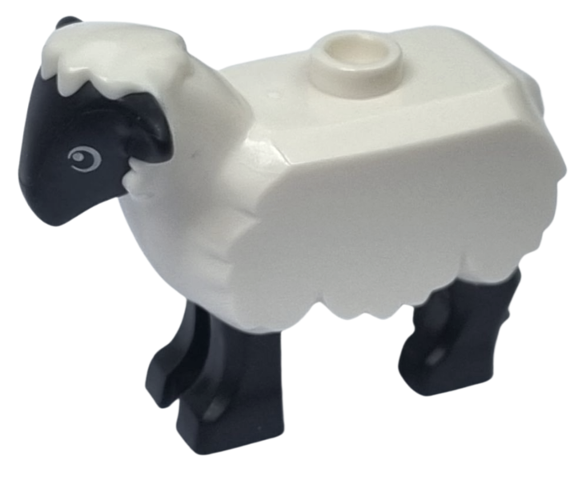 Lego Animal, Sheep with White Wool print / White