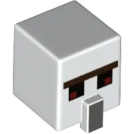 Minifig Head Special, Cube with Nose and Minecraft Iron Golem Print / White
