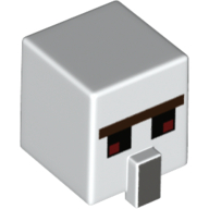 Lego Minifig Head Special, Cube with Nose and Minecraft Iron Golem Print / White