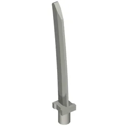 Weapon Sword Blade with Bar, Square Crossguard / Flat Silver
