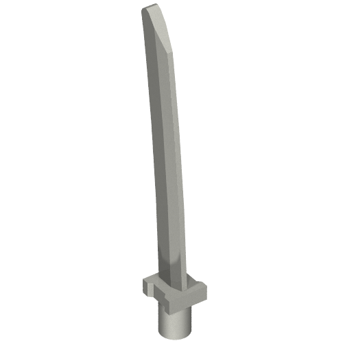 Lego Weapon Sword Blade with Bar, Square Crossguard / Flat Silver
