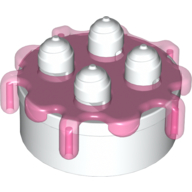 Lego Duplo Food Cake with Trans Dark Pink Frosting / White