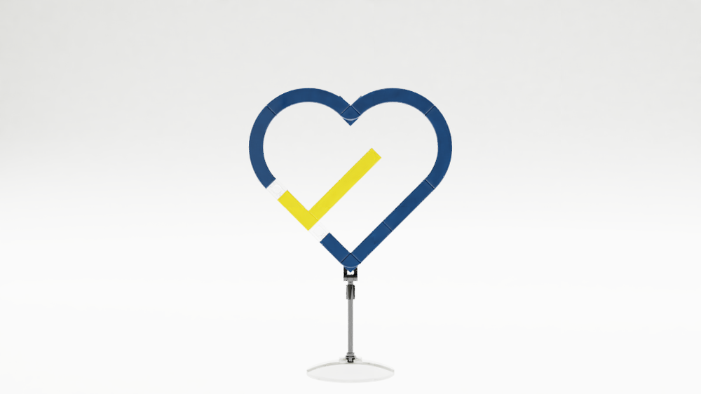 Lego Heart and check mark logo
