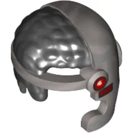 Hair and Helmet Cyborg Side Open, Red Square Eye and Red Dot Print / Black